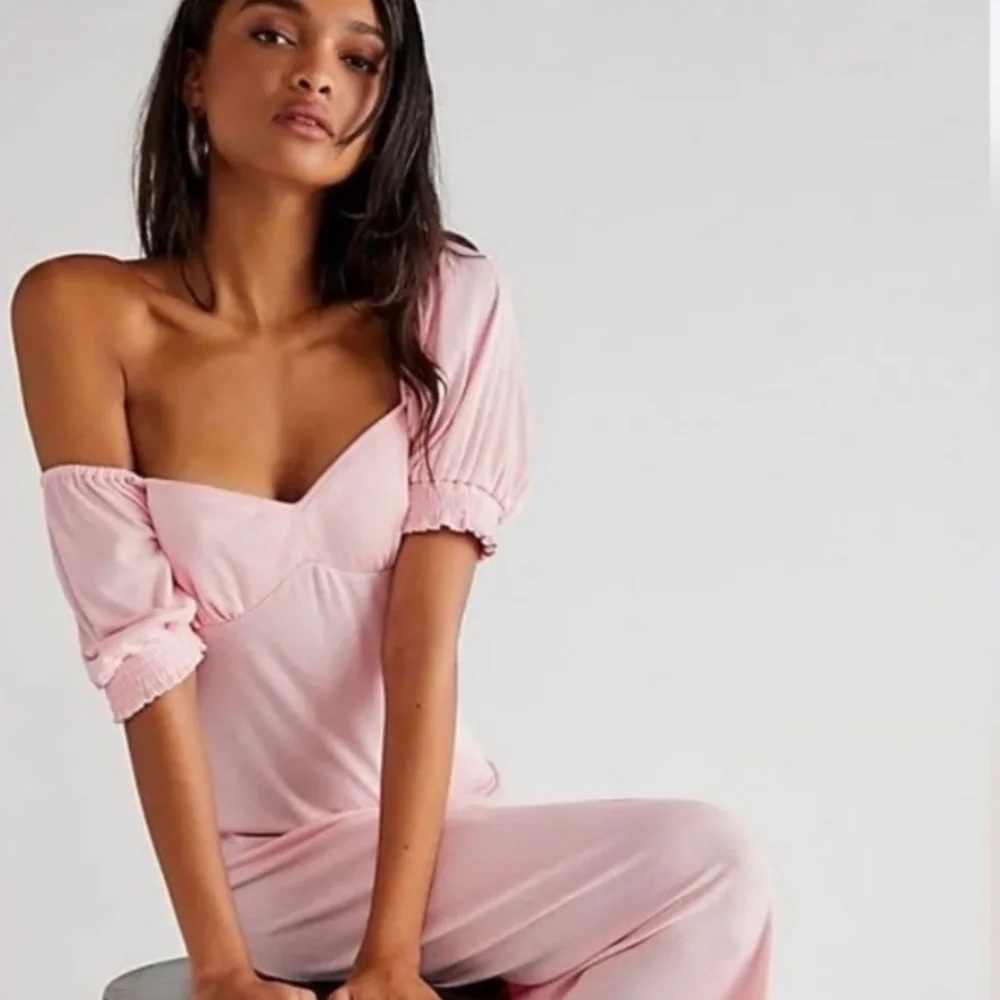 NWT Free People Beach Bel Air Midi Dress Pink Ribbed‎ Women's Size XS P